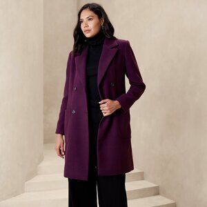 Banana Republic Double-Breasted Classic Coat - Purple - XS